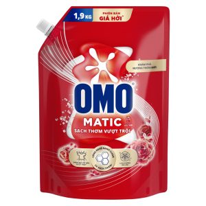 Nước giặt OMO chuyên gia cửa trên sạch thơm vượt trội túi 1.9kg